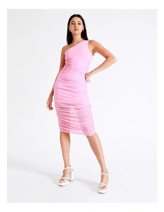 Miss Shop Mesh One Shoulder midi